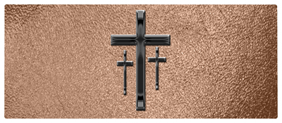 DNSEMP-L-517-BK-SH-BZ Black 3 Crosses Shimmer Bronze